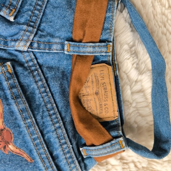 Rare Levi's Orange Tab Quirky Upcyled Cowgirl Country Western Shoulder Denim Bag - Picture 6 of 10
